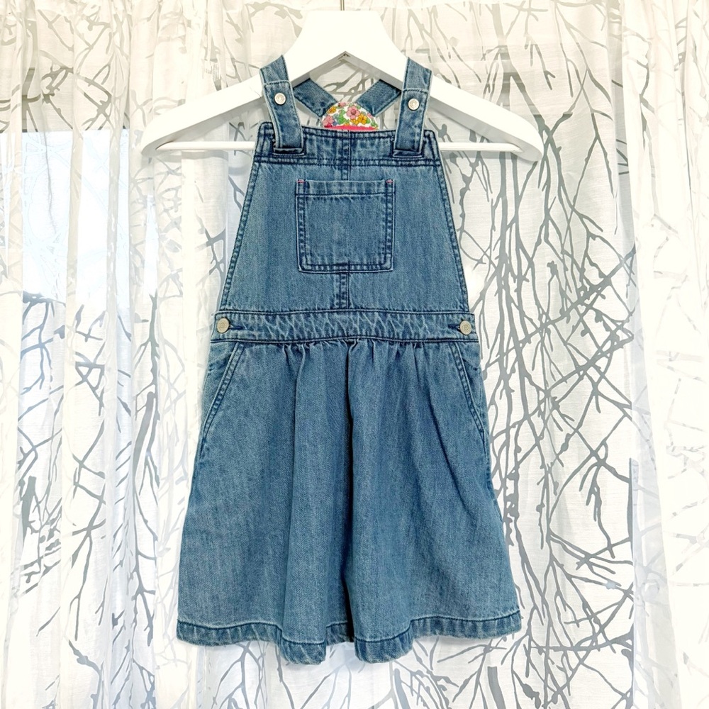 MINI BODEN CHAMBRAY BLUE JEAN DENIM OVERALL DRESS - Picture 1 of 6